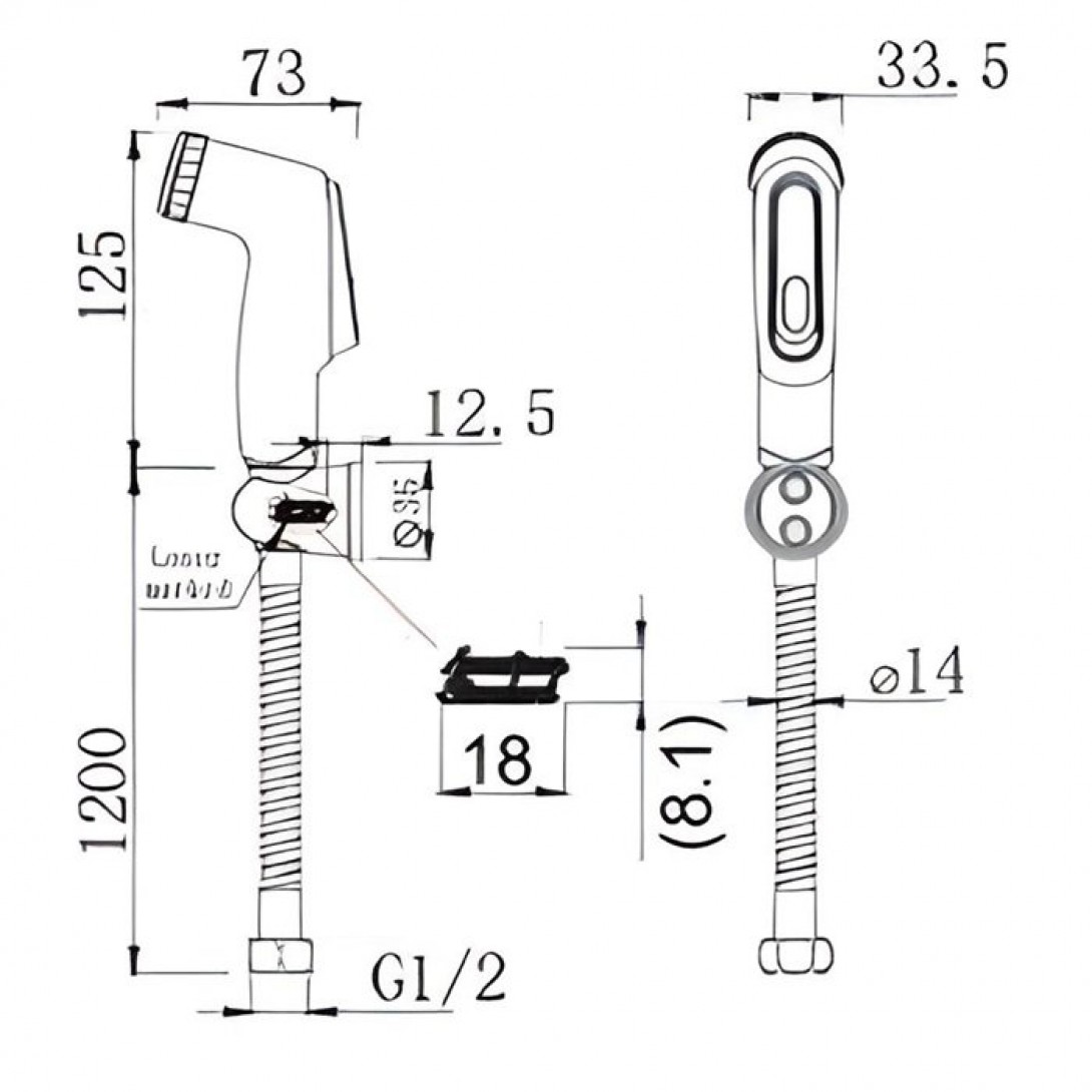 Vòi xịt vệ sinh đầu mạ crome American Standard FFAS6868