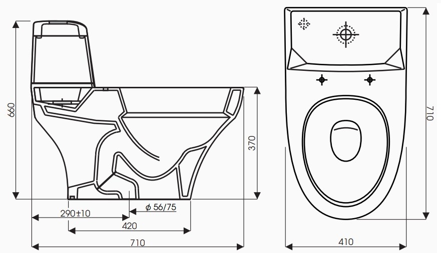 Bồn Cầu 1 Khối Thiên Thanh Planet