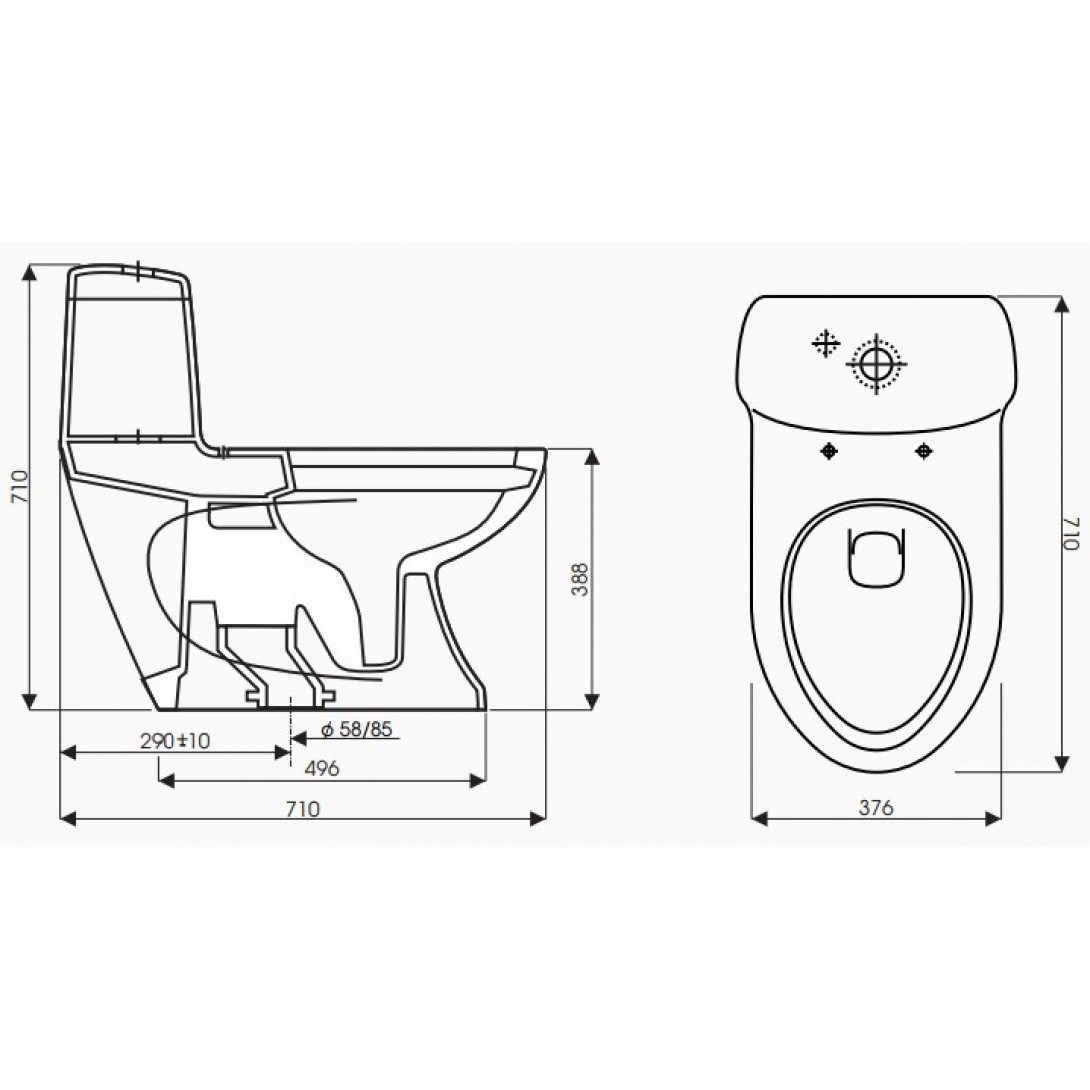 Bồn Cầu 1 Khối Thiên Thanh Diamond