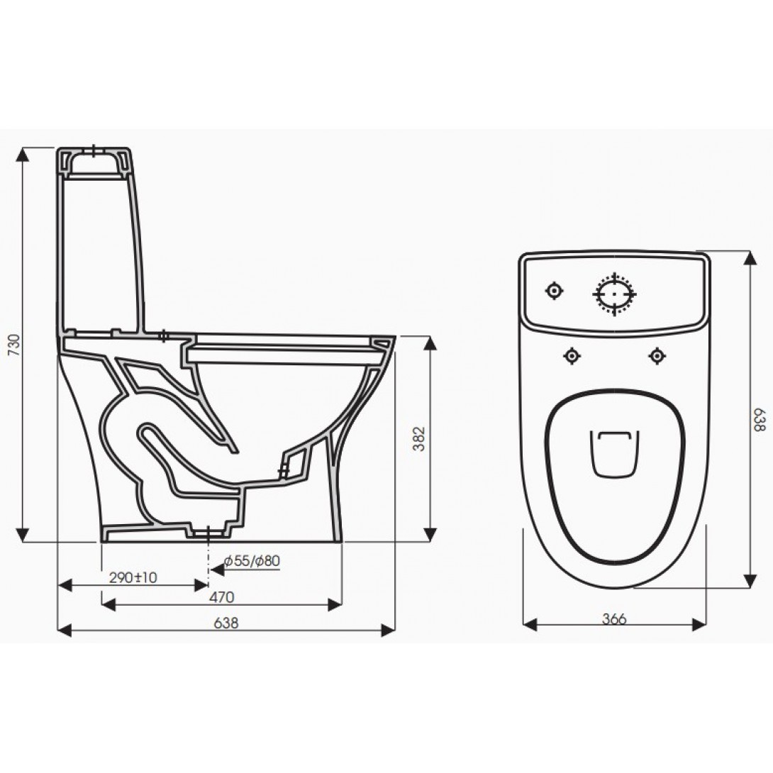 bồn cầu 1 khối Thiên Thanh River