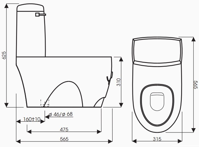 Bồn cầu trẻ em 1 khối xả gạt Thiên Thanh Puppy P0317HS2T-N