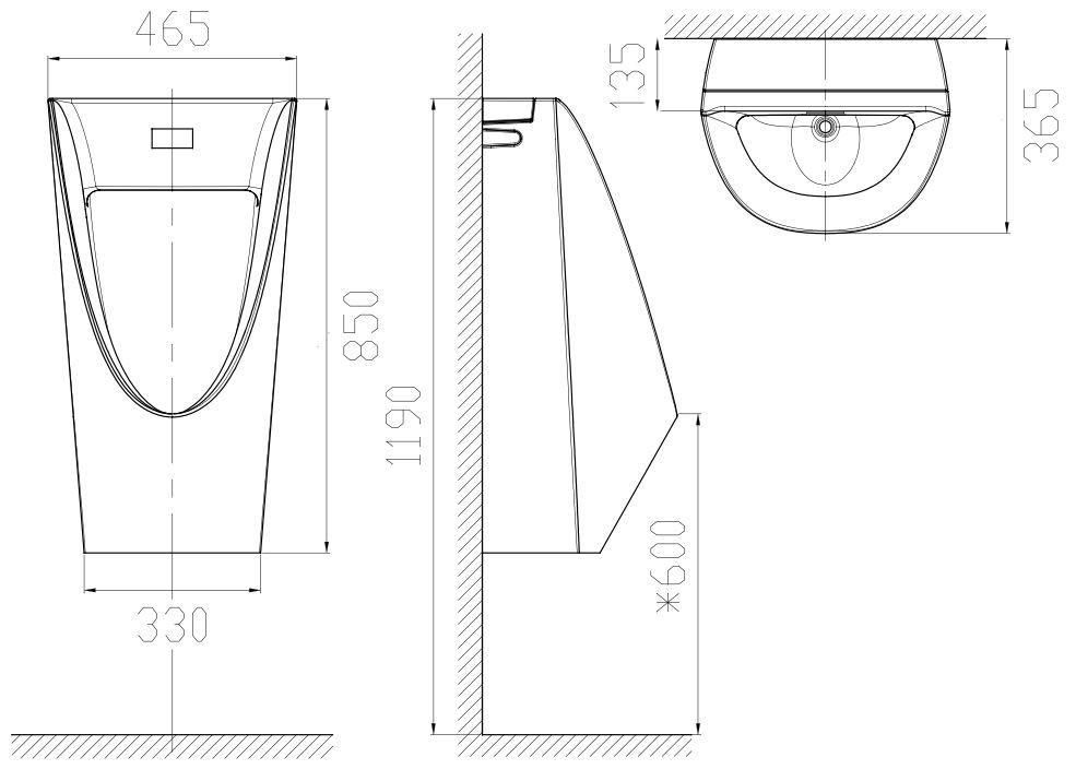 Bồn tiểu nam cảm ứng treo tường American Standard WP-6507
