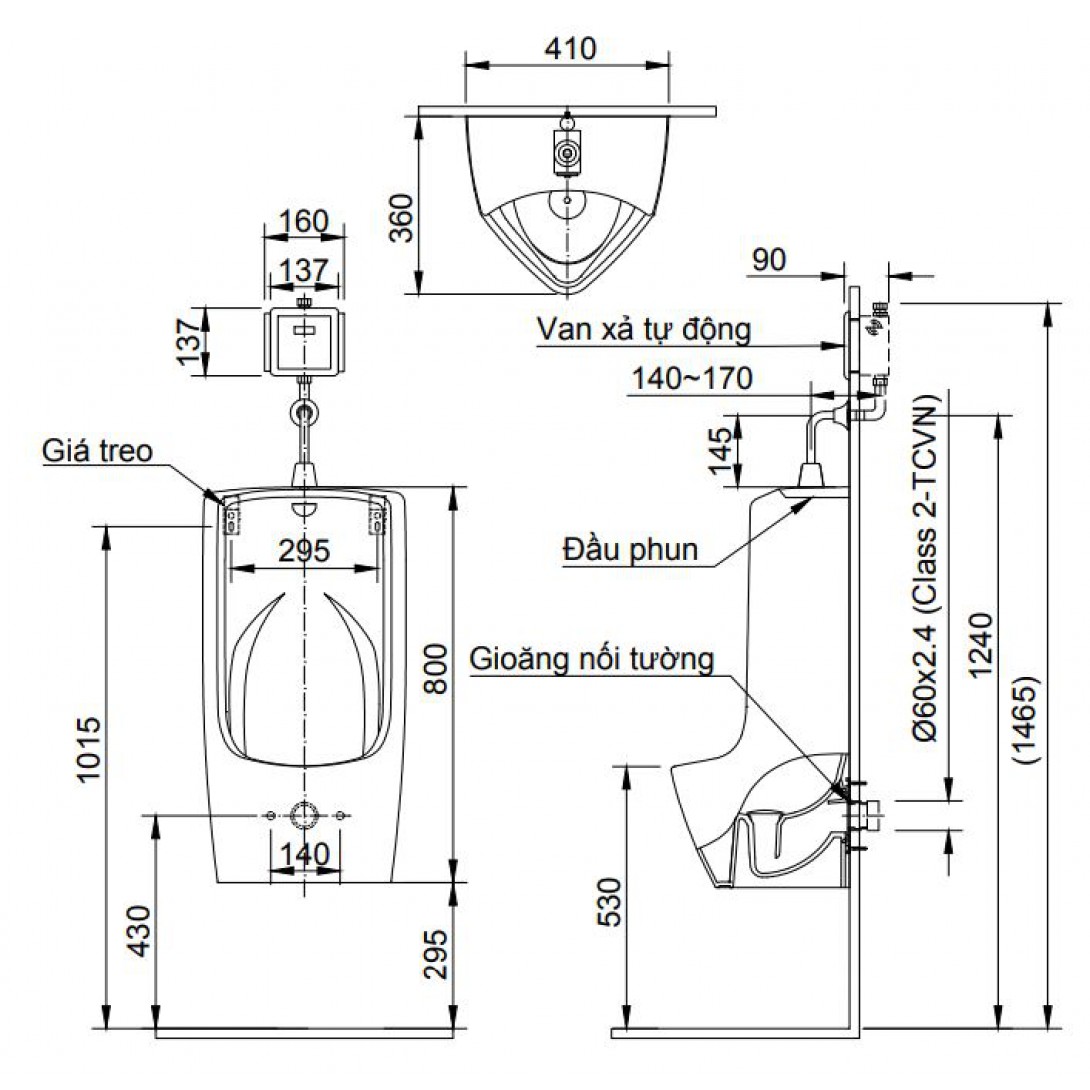 bồn tiểu nam Inax AU-411V