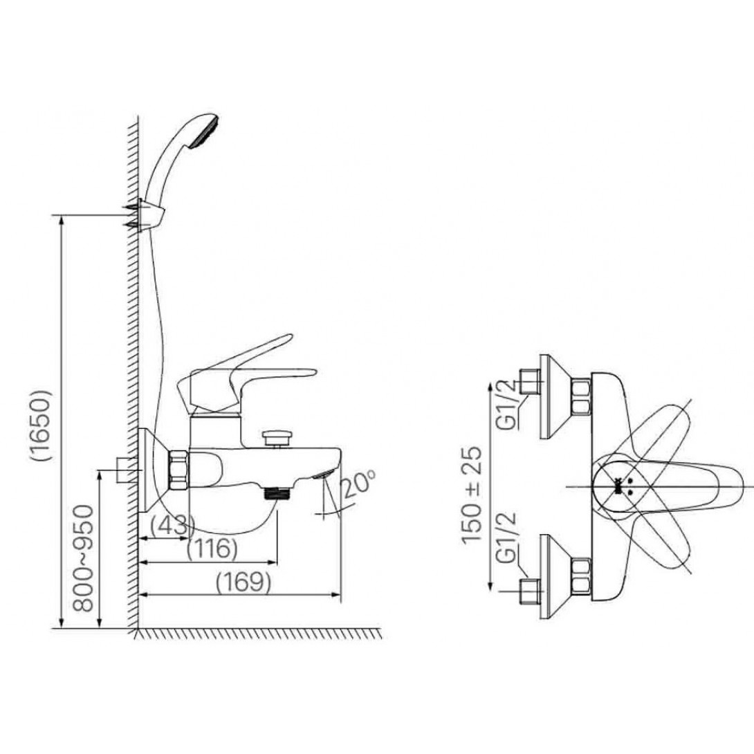 Củ sen tắm nóng lạnh Inax BFV-1113S-8C