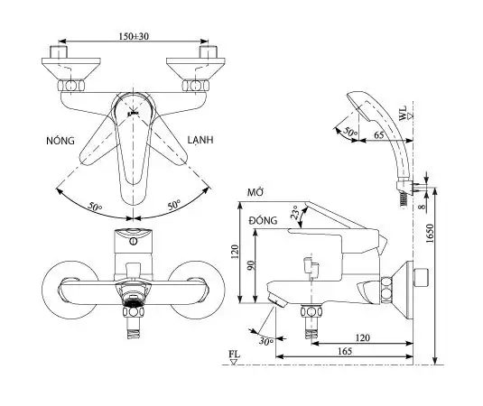 Củ sen tắm nóng lạnh Inax BFV-1103S