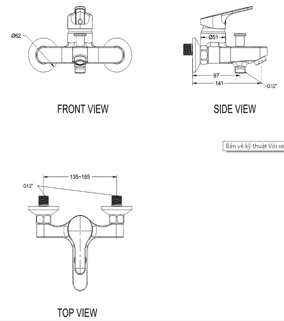 Vòi sen tắm nóng lạnh American Standard WF-1411