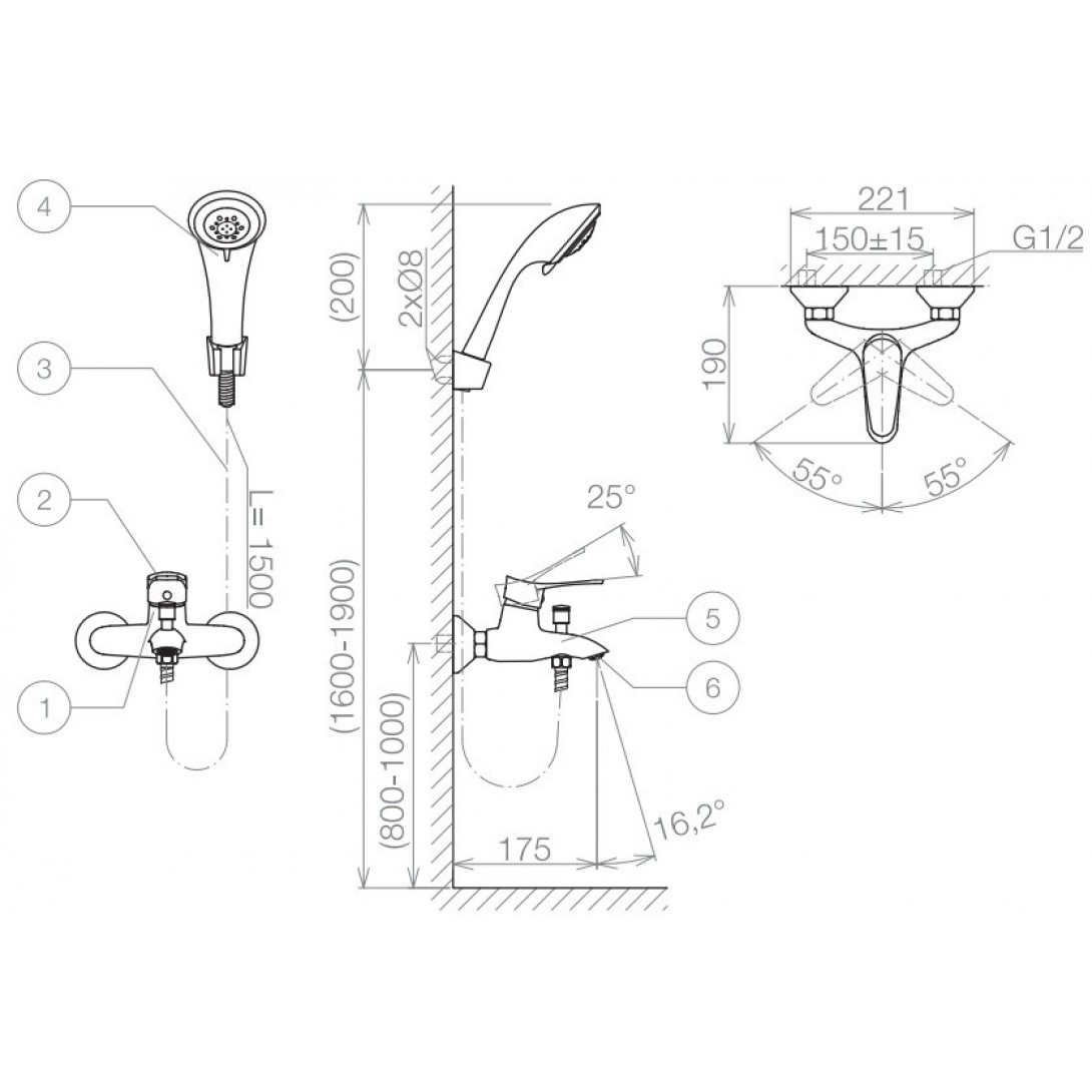 Vòi xịt vệ sinh đầu nhựa trắng American Standard FFAS8686