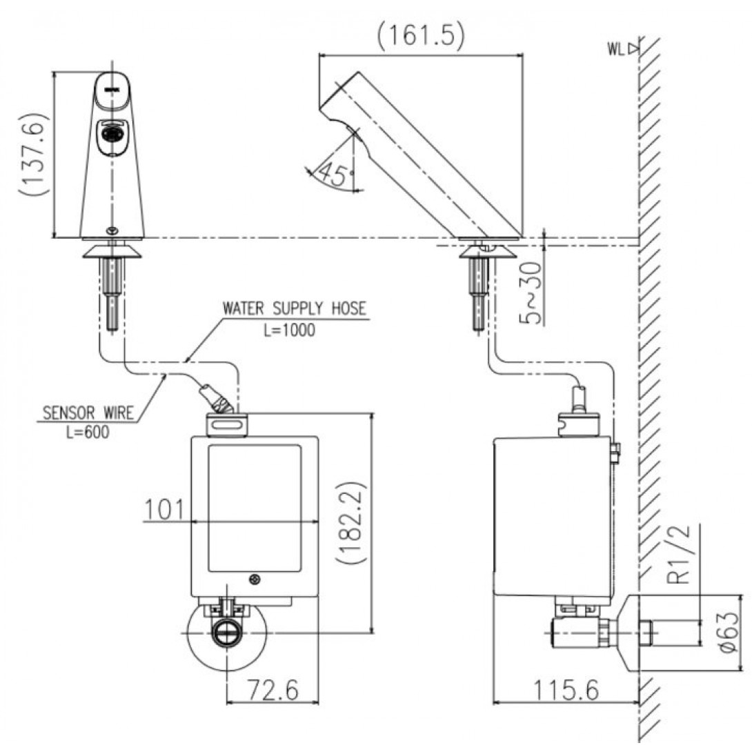 Vòi rửa mặt lavabo cảm ứng nước lạnh Inax AMV-300
