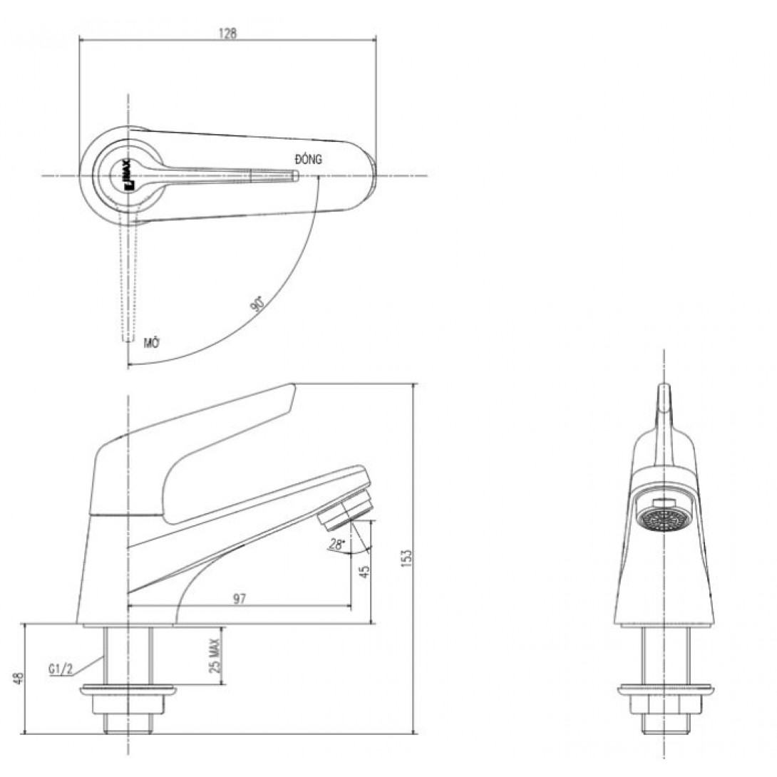 Vòi lavabo lạnh Inax LFV-17