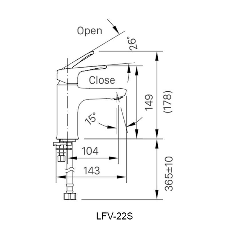 Vòi lavabo lạnh Inax LFV 22S