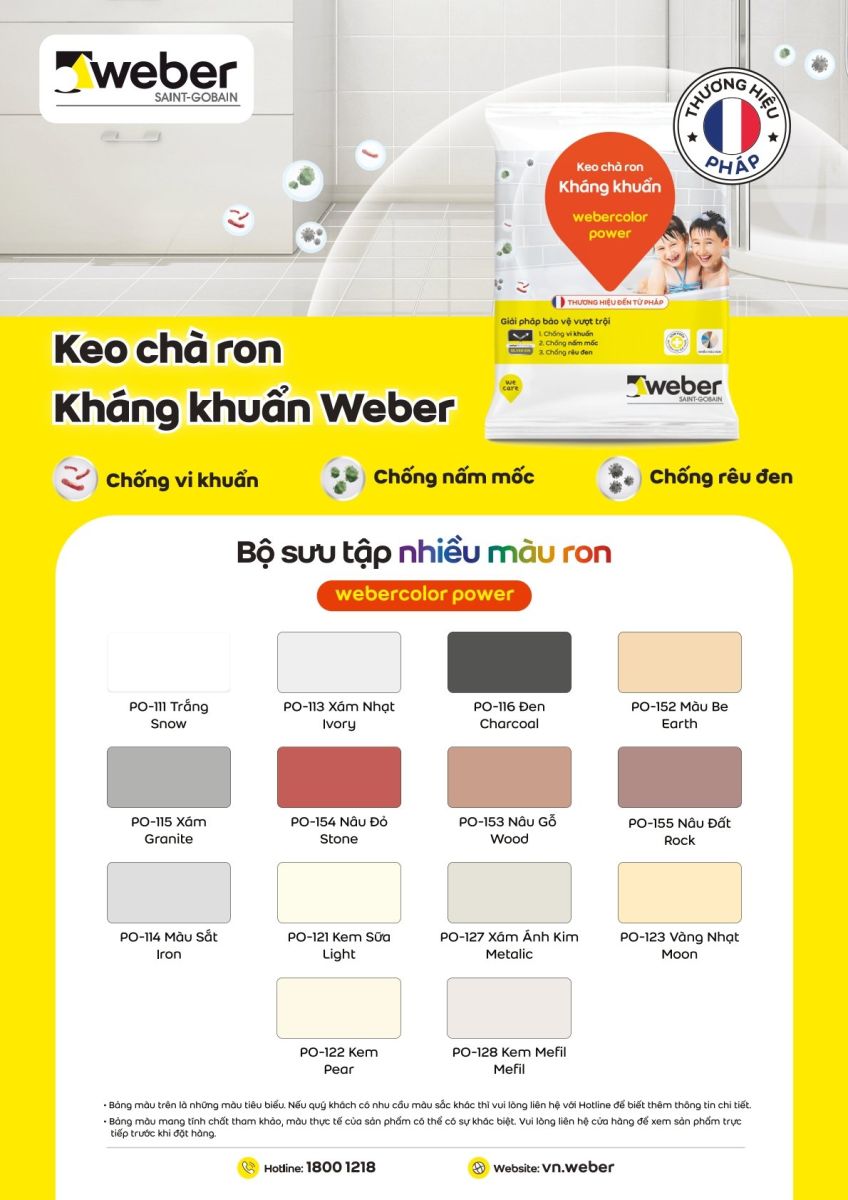 Keo chà ron weber color power po121 kem sữa