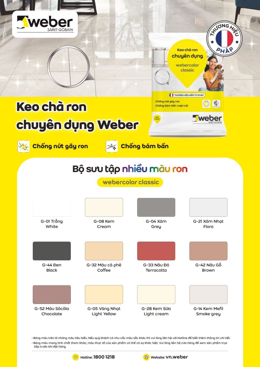 keo chà ron weber color classic g28 kem sữa