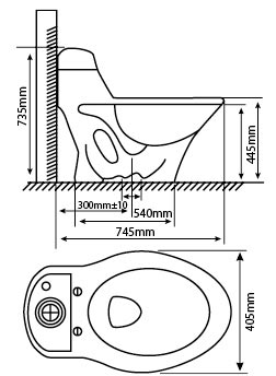  bồn cầu 1 khối Hảo Cảnh 1003