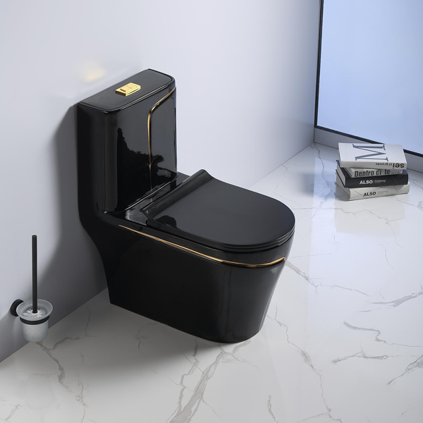 Bồn cầu màu đen Pate 2872DBG sang trọng chuẩn phong cách Ý