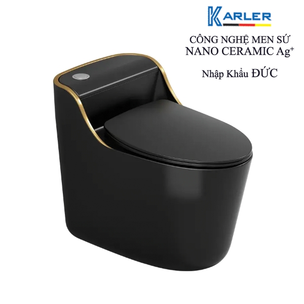 Bồn Cầu Karler Nhập Khẩu Đức KL-T1113ĐA với chất liệu men Ceramic Ag+ gấp đôi kháng khuẩn, chống bám bẩn