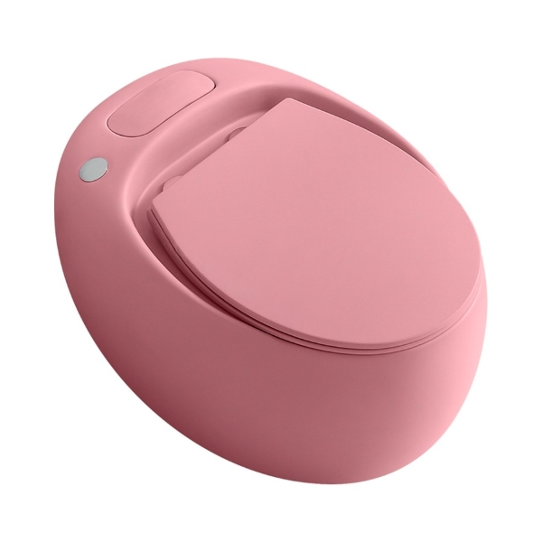 Bồn cầu BC159 nổi bật với dáng trứng liền khối nhỏ gọn, bề mặt men sứ hồng sang trọng, dễ vệ sinh và tiết kiệm nước hiệu quả