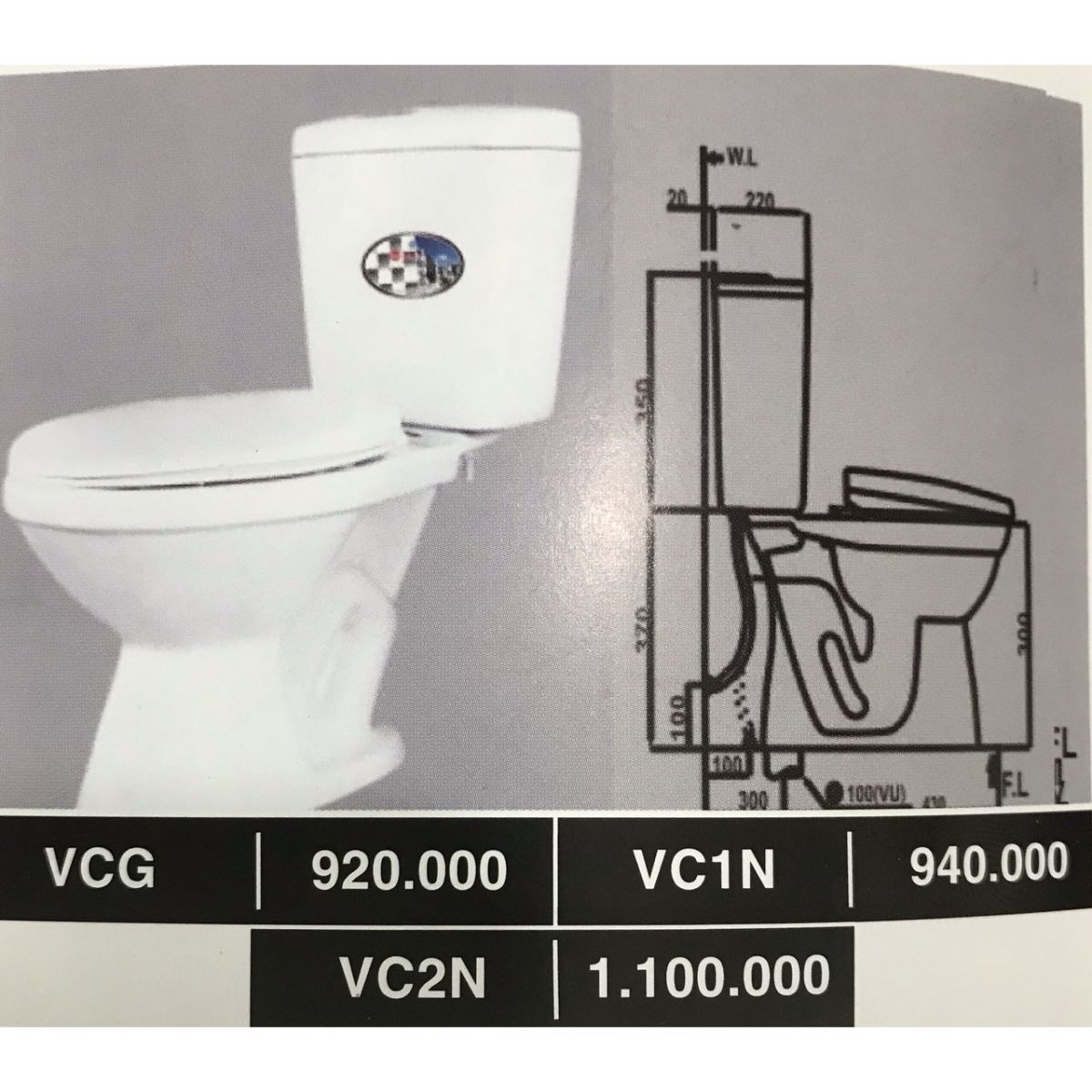 Bàn cầu 2 khối giá rẻ Minh Long  xả gạt VINAMI S02 nắp thường    