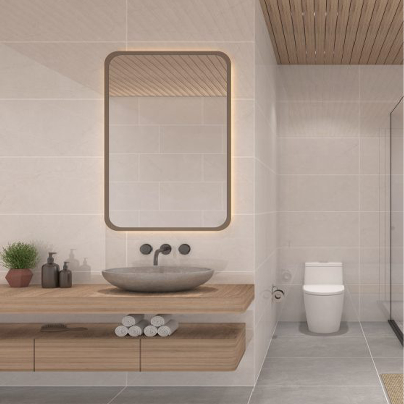 Phối cảnh phòng tắm ốp gạch Đồng Tâm 40x80 HOABINH001-H+