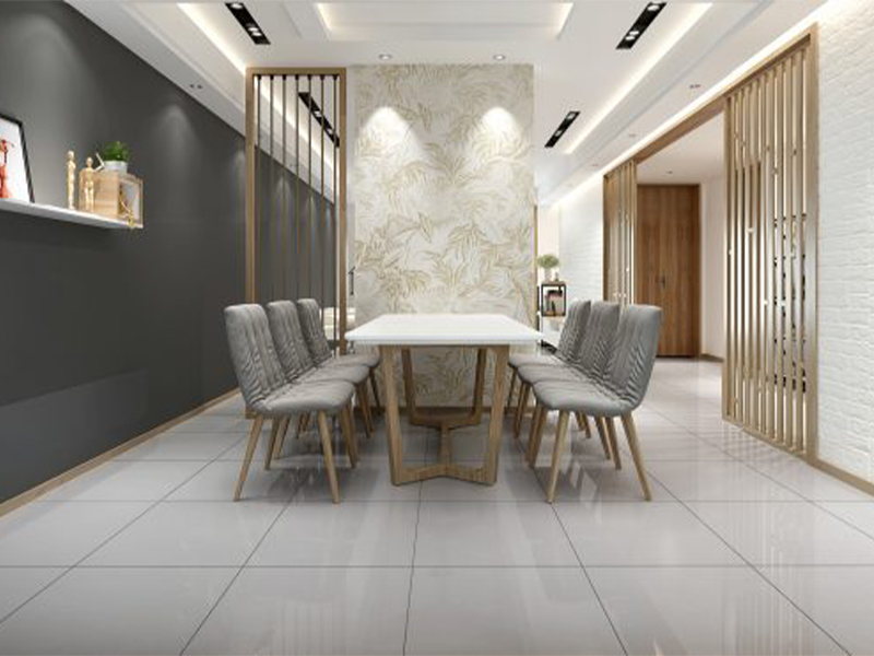 Phối cảnh phòng ăn ốp gạch lát nền 600x600 Đồng Tâm HONKHOAI004-FP