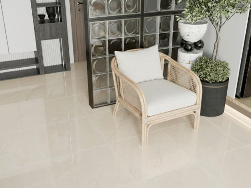 Phối cảnh phòng khách ốp gạch lát nền Đồng Tâm 60x60 HONKHOAI005-FP