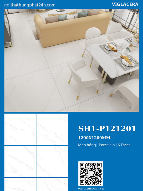 Phối cảnh gạch ốp lát Viglacera 120X120 SH1-P121201