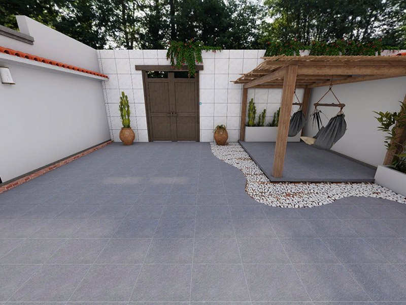 Phối cảnh gạch sân vườn 40x60