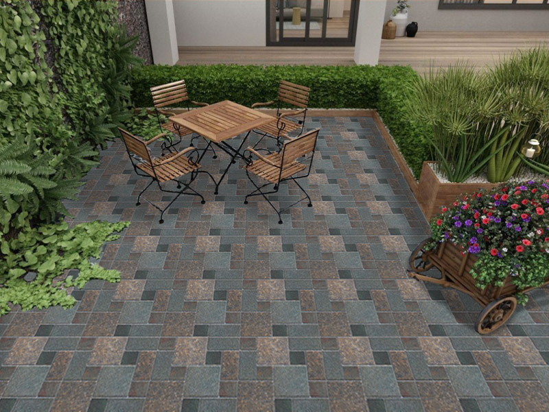 Phối cảnh gạch lát sân 50x50