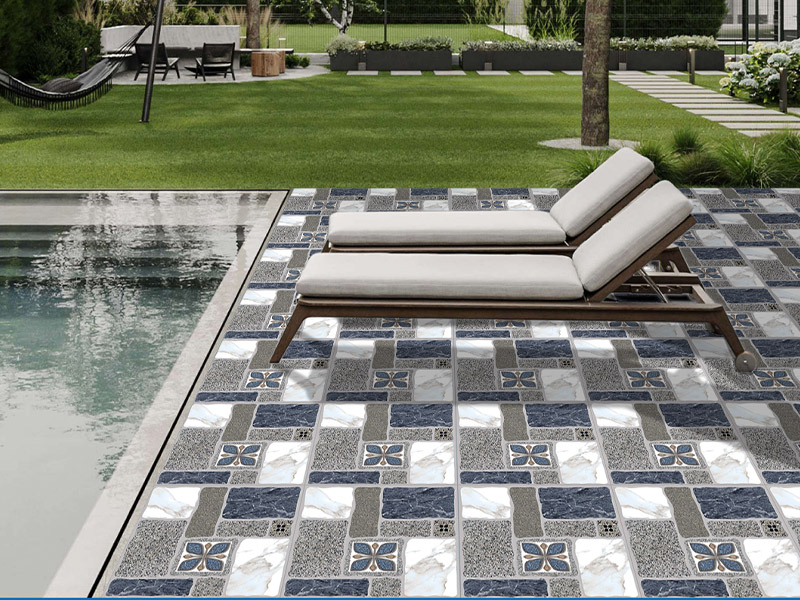 Phối cảnh gạch lát sân vườn 50x50 Viglacera