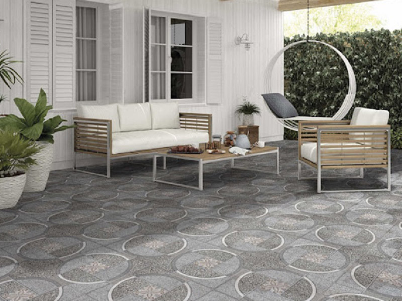 Phối cảnh gạch lát sân vườn 60x60