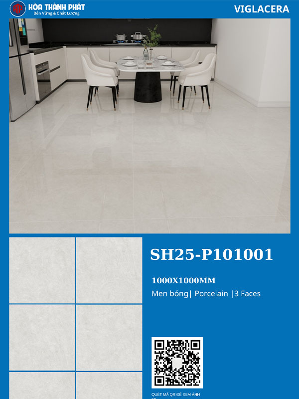 Phối cảnh gạch ốp lát Viglacera 100X100 SH25-P101001