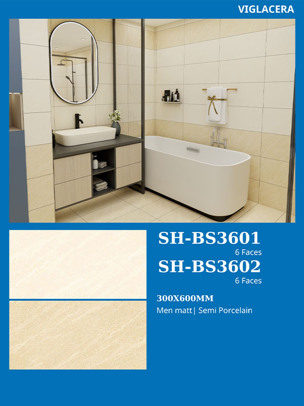 Phối cảnh gạch 30x60 Viglacera SH-BS3601-3602