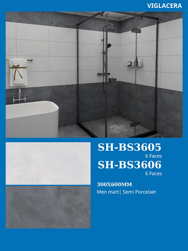 Phối cảnh gạch viglacera 30x60 vân đá SH-BS3605-06