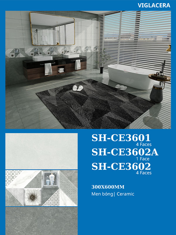 Phối cảnh gạch viglacera 30x60 SH-CE3601-02-02A