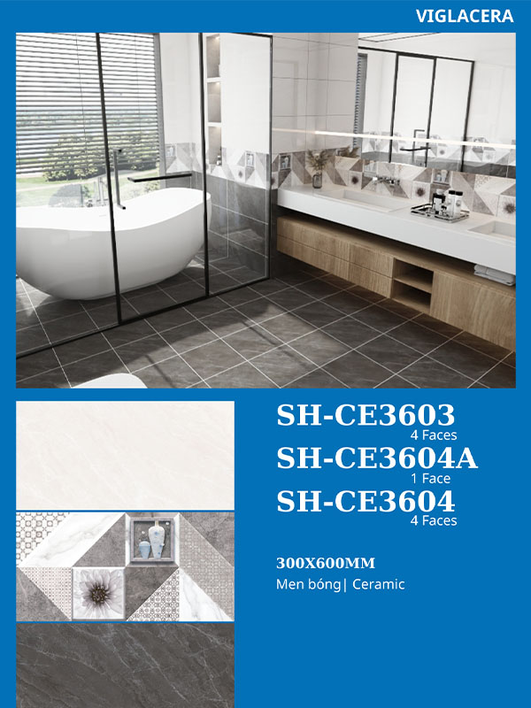 Phối cảnh gạch ốp lát viglacera 30x60 SH-CE3603-04-04A