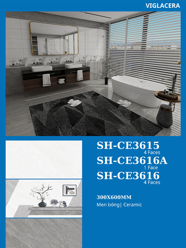 Phối cảnh gạch 30x60 viglacera SH-CE3615-16-16A
