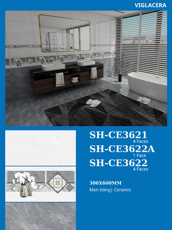 Phối cảnh gạch ốp lát Viglacera SHCE3621-22-22A