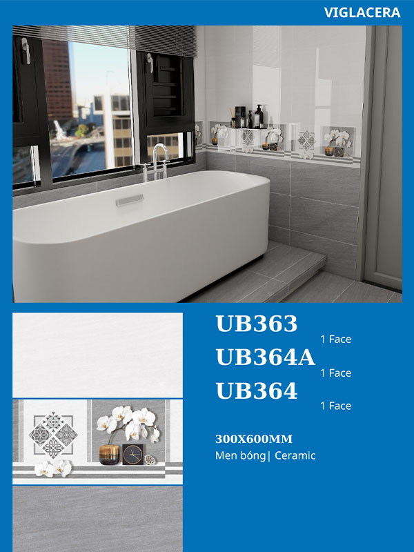 Phối cảnh gạch 30x60 viglacera 30x60 UB363-64-64A