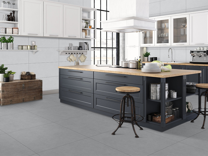 Phối cảnh gạch lát nền 60x60 mờ Thạch Bàn PGM60-0241