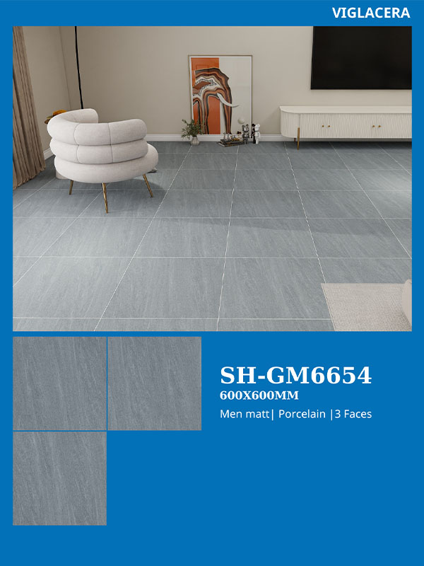 Phối cảnh gạch lát nền Viglacera 60x60 SH-GM6654