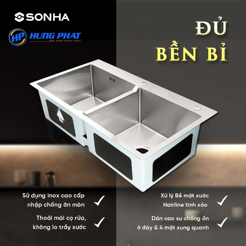 Chậu rửa chén handmade Sơn Hà chính hãng giá rẻ