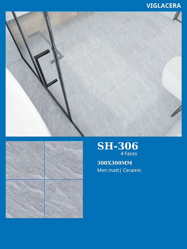 Phối cảnh gạch viglacera 30x30 vân đá SH306