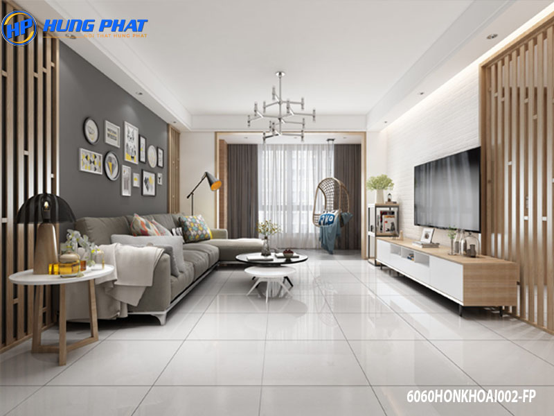 Gạch Đồng Tâm 60x60 lát phòng khách hiện đại