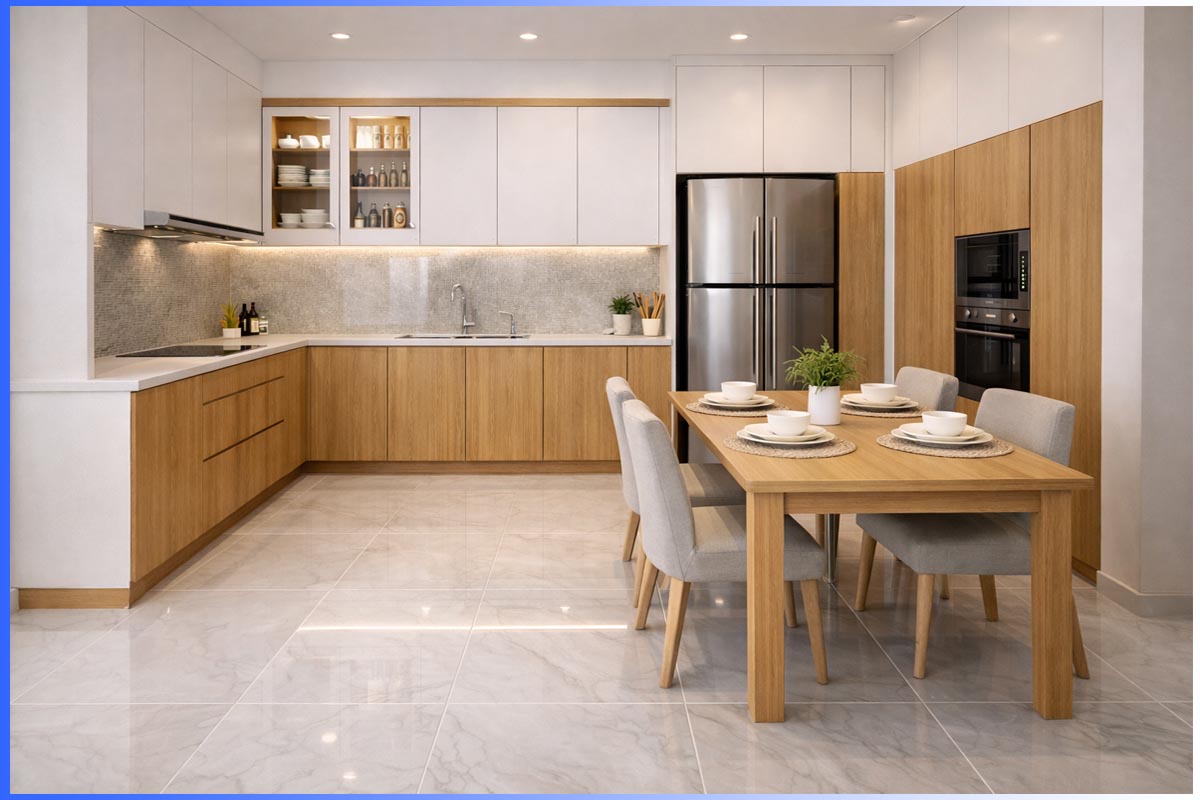 Gạch Đồng Tâm 60x60 lát nền bếp