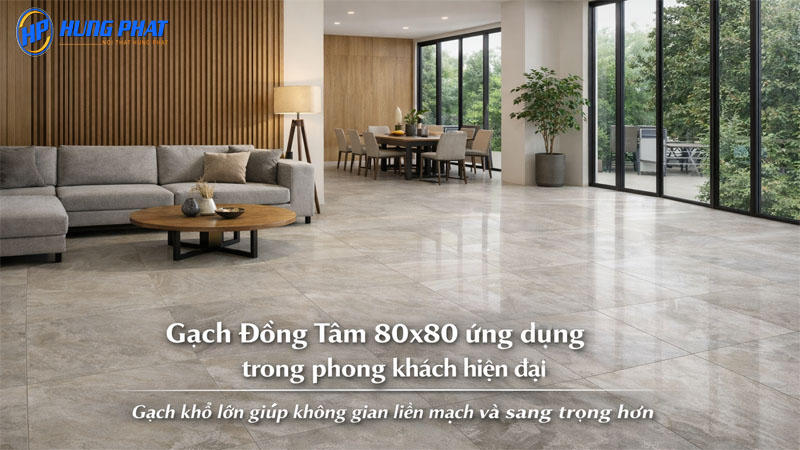 gạch Đồng Tâm 80x80 lát phòng khách