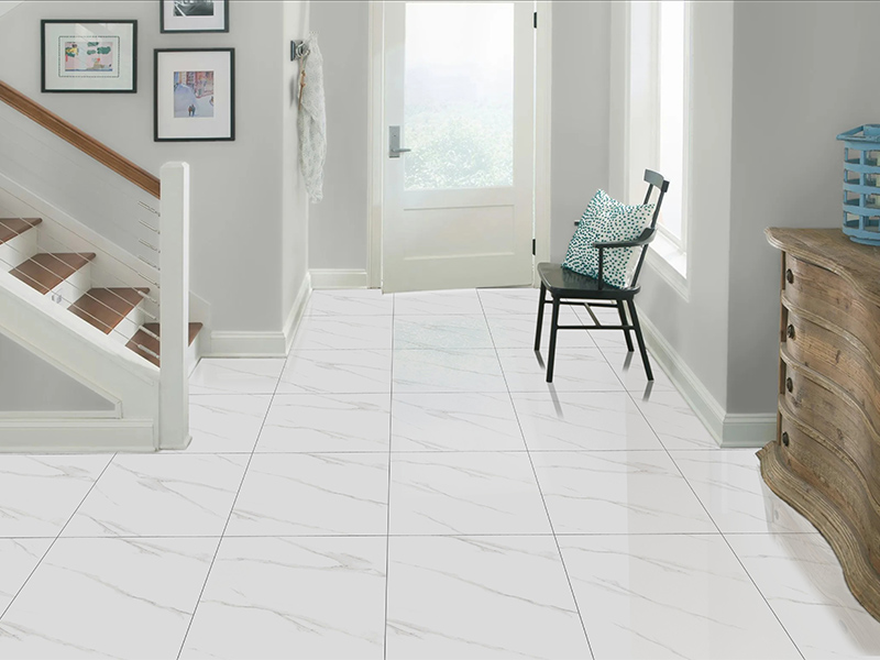 Phối cảnh gạch granite lát nền Thạch Bàn 60x60 bóng PGB60-0001