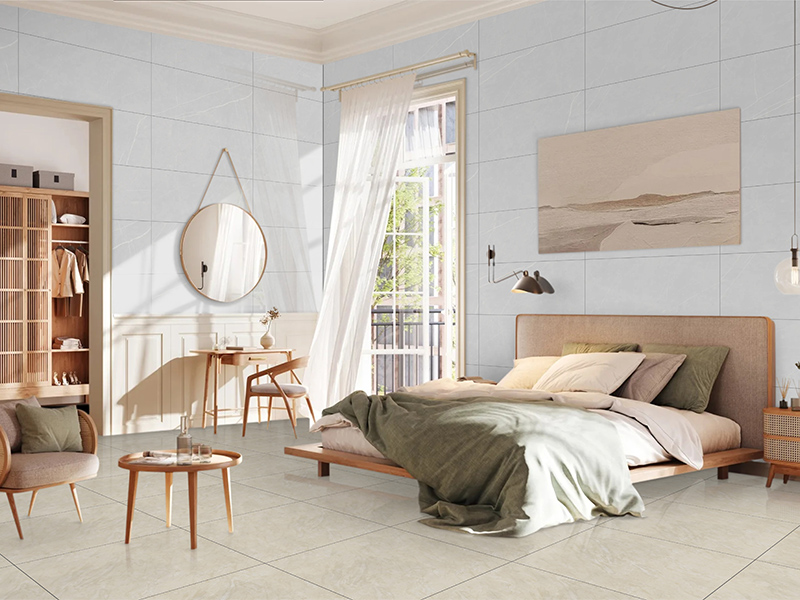 Phối cảnh gạch lát nền Thạch Bàn 60x60 bóng đẹp PGB60-0390