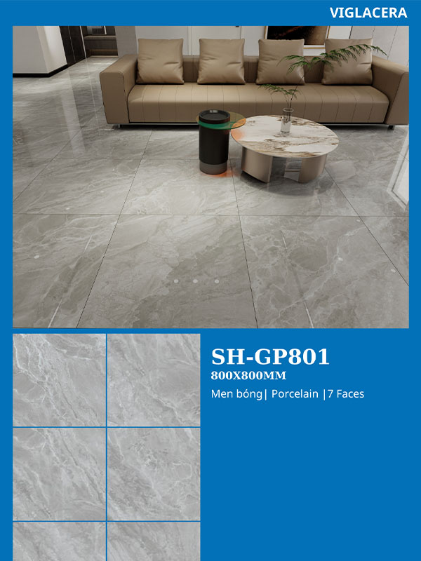 Phối cảnh gạch Viglacera 80x80 GP801