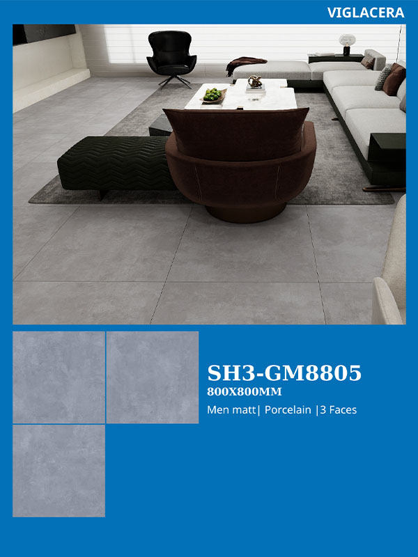 Phối cảnh gạch Viglacera 80x80 SH3-GM8805