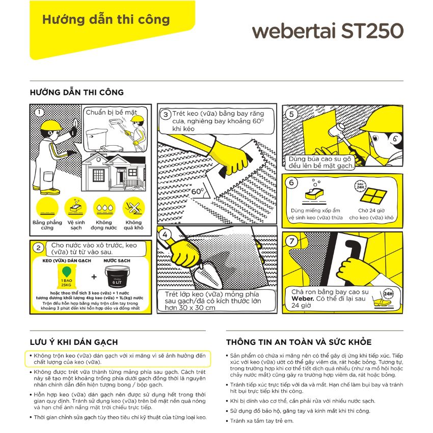 ​  Keo ốp lát gạch Webertai ST250 màu xám  ​