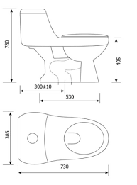 Bồn cầu 1 khối Hảo Cảnh 1015